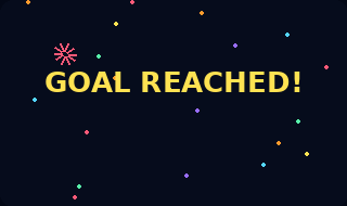 Goal reached celebration video placeholder.